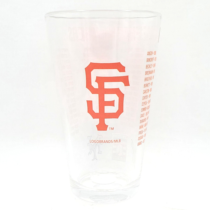 San Francisco Giants Team Hall of Famer 16 Ounce Pint Glass