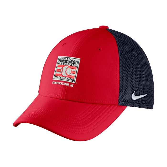 Youth Nike Baseball Hall of Fame Mesh Swoosh Flex 2.0 Adjustable Red and Navy Cap