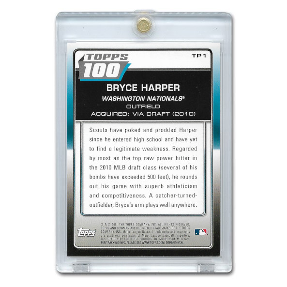 Bryce Harper Washington Nationals 2011 Bowman Top 100 # TP1 Pre-Rookie Card