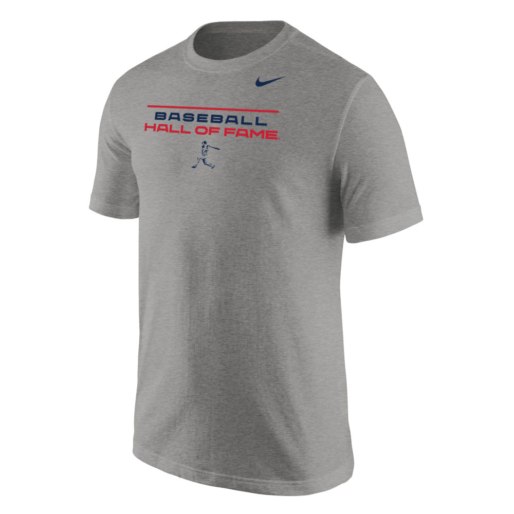 Men’s Nike Core Cotton Baseball Hall of Fame Batter Grey Heather T-Shirt Men’s Nike Core Cotton Baseball Hall of Fame Batter Grey Heather T-Shirt