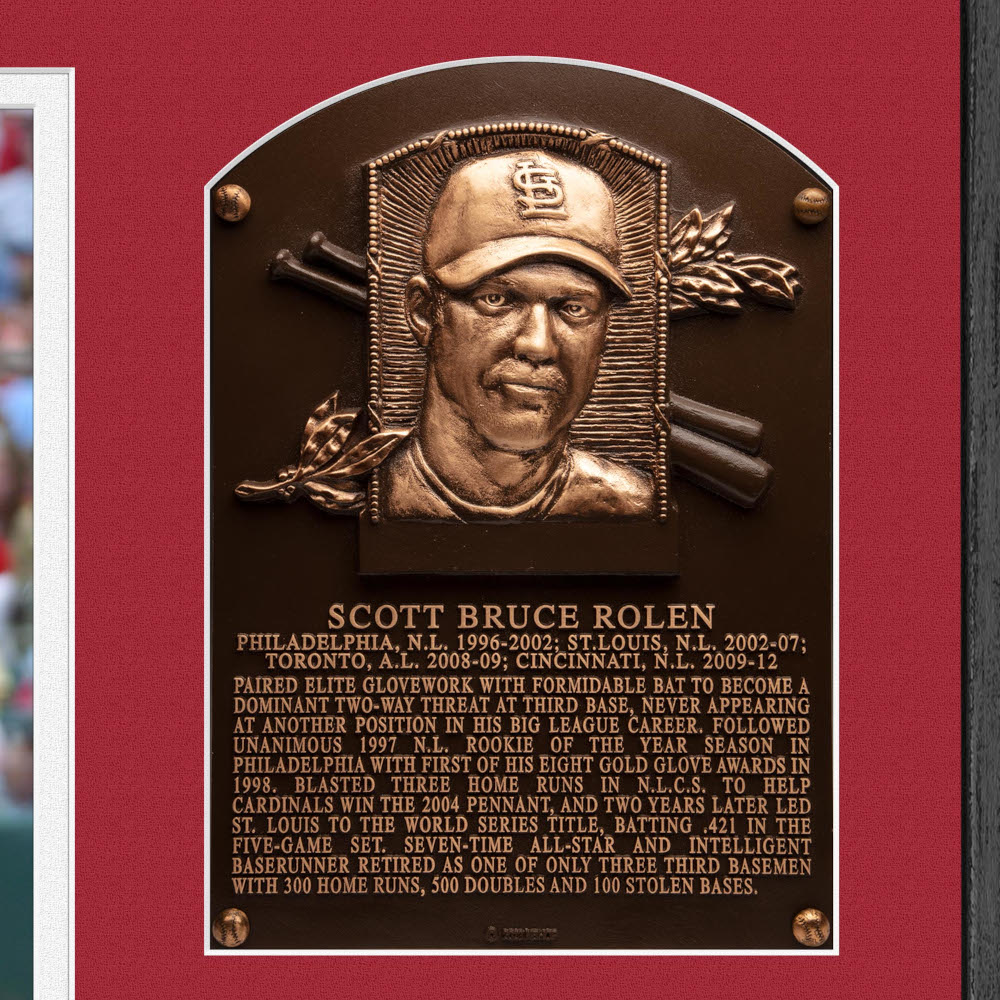 Highland Mint Scott Rolen Hall of Fame Plaque Bronze Coin 13 x 16 Photo Mint