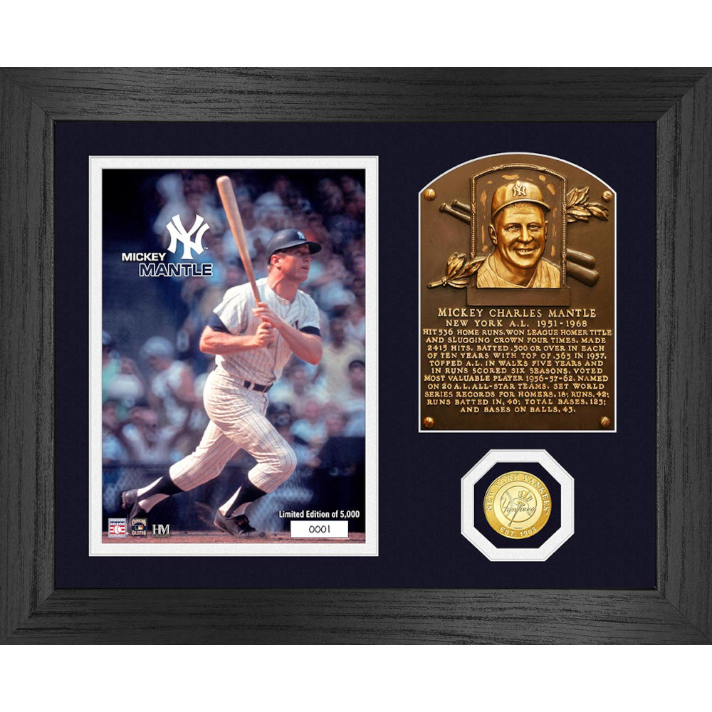 The Highland Mint WBC2009 チャンピオンパネル Highland Mint Mickey Mantle Hall of Fame Plaque Bronze Coin 13 x