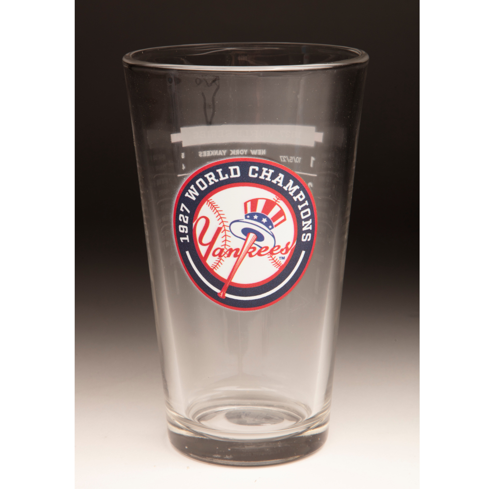 1927 New York Yankees World Series Champions 16 ounce Pint Glass