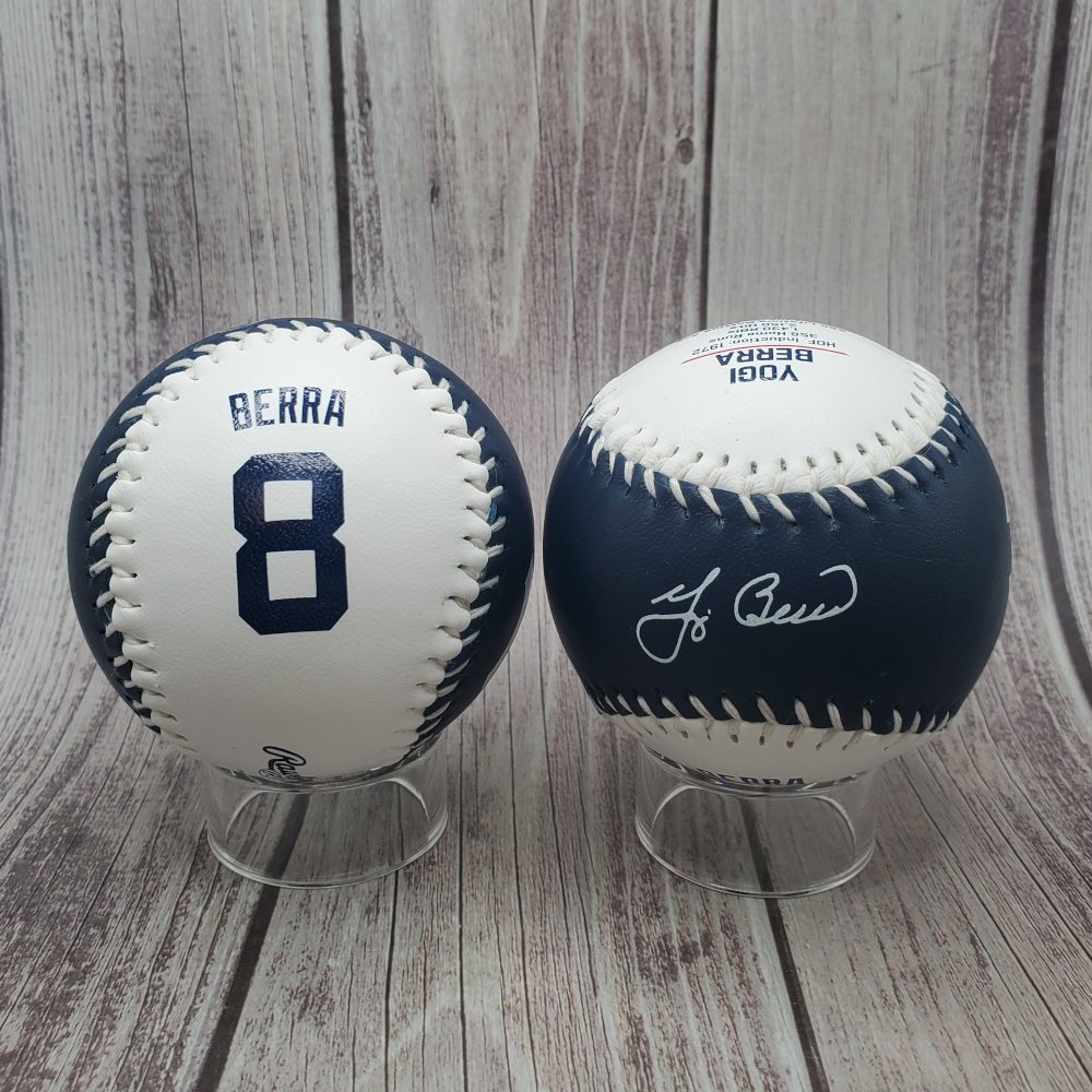 Yogi Berra New York Yankees Hall of Famer Name & Number Baseball with Statistics Yogi Berra New York Yankees Hall of Famer Name & Number Baseball with Statistics