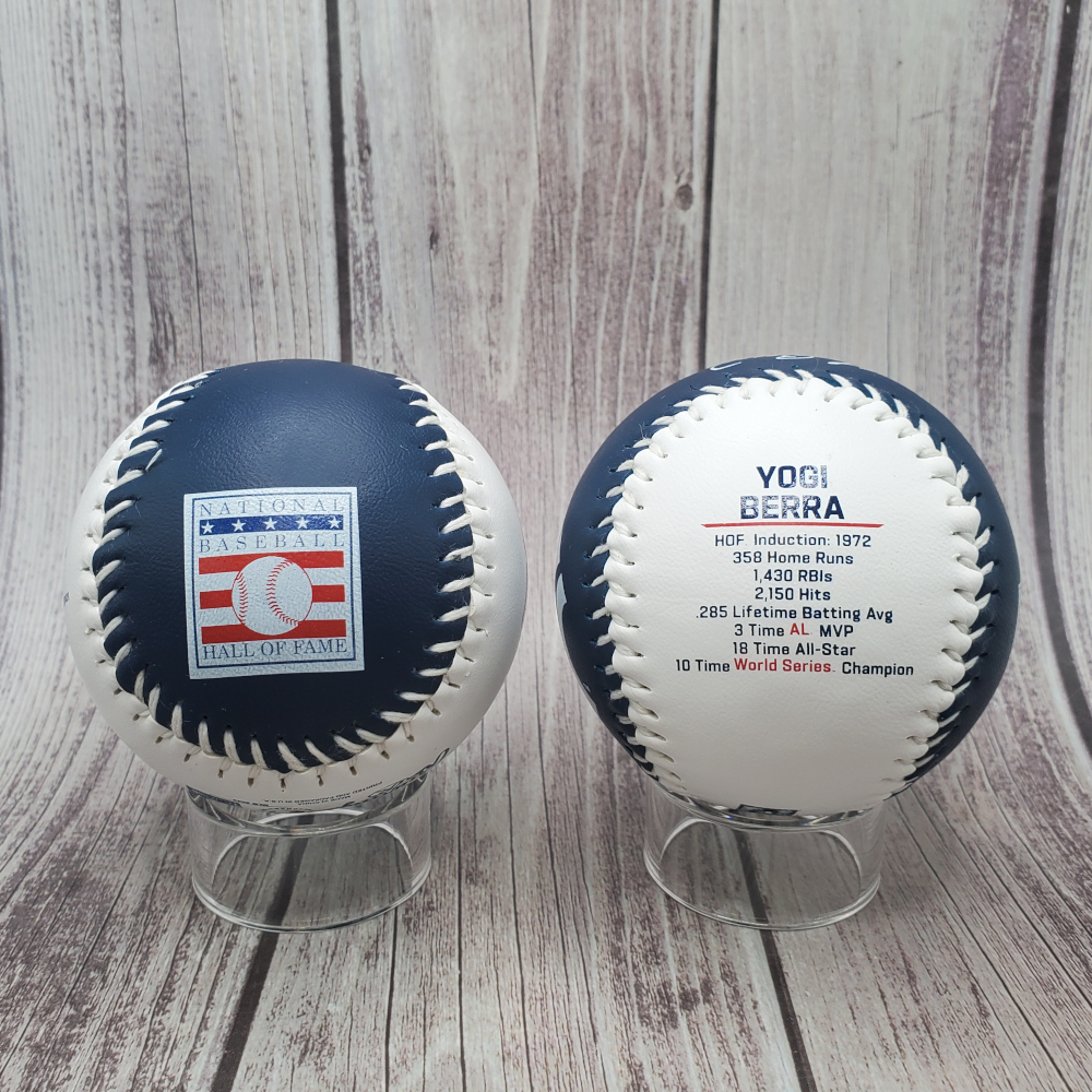 Yogi Berra New York Yankees Hall of Famer Name & Number Baseball with Statistics Yogi Berra New York Yankees Hall of Famer Name & Number Baseball with Statistics