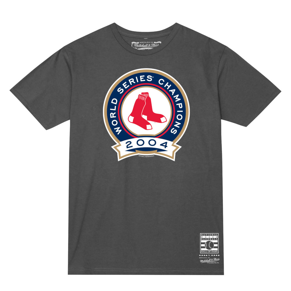 Men’s Mitchell & Ness 2004 Boston Red Sox World Series Champions Charcoal Grey T-Shirt
