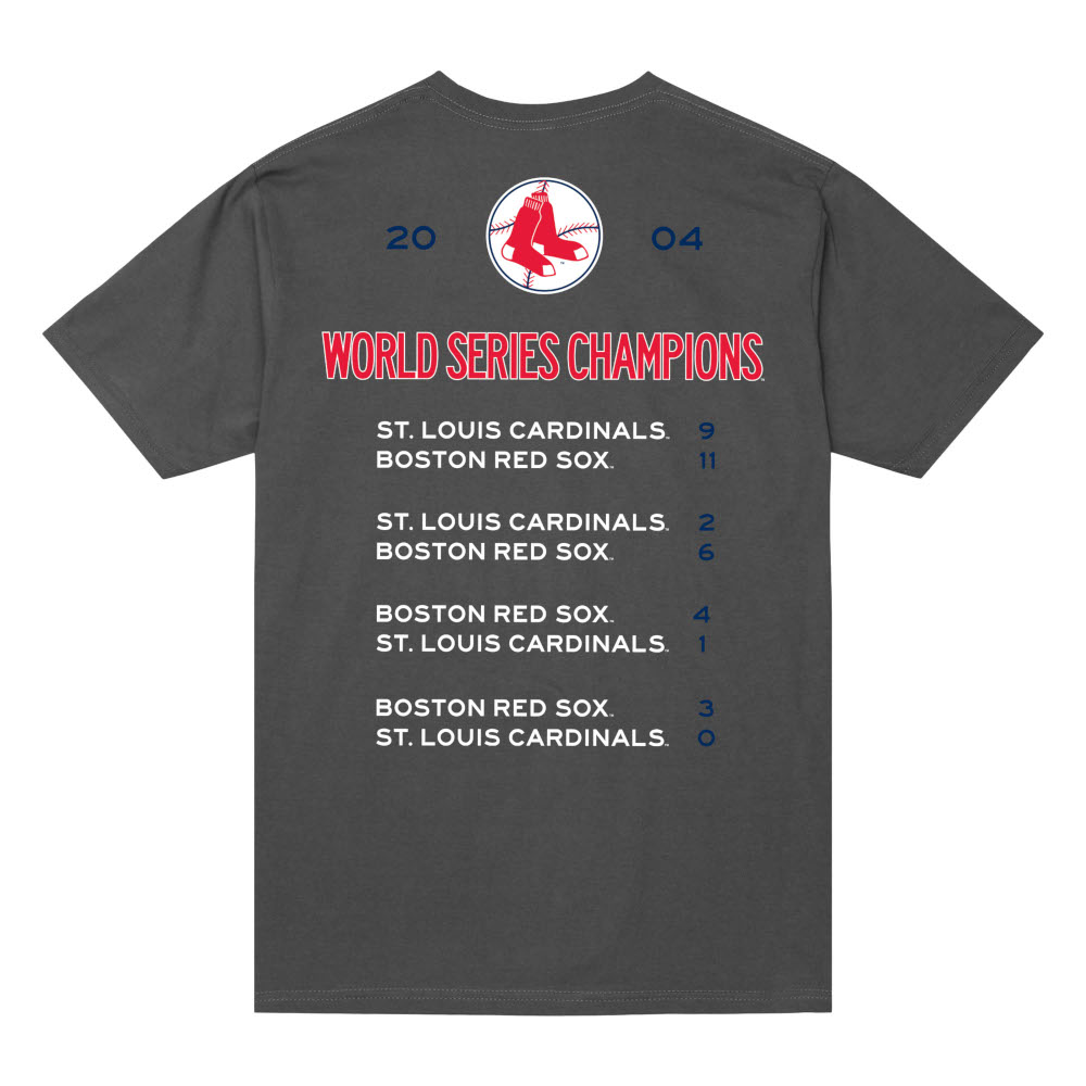 Men’s Mitchell & Ness 2004 Boston Red Sox World Series Champions Charcoal Grey T-Shirt
