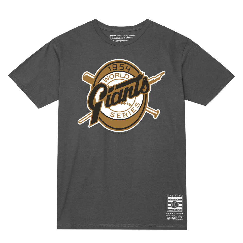 Men’s Mitchell & Ness 1954 New York Giants World Champions Charcoal Grey T-Shirt Men’s Mitchell & Ness 1954 New York Giants World Champions Charcoal Grey T-Shirt