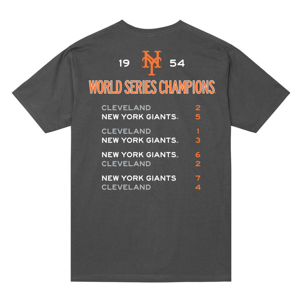 Men’s Mitchell & Ness 1954 New York Giants World Champions Charcoal Grey T-Shirt Men’s Mitchell & Ness 1954 New York Giants World Champions Charcoal Grey T-Shirt