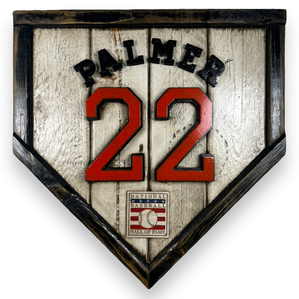 Jim Palmer Hall of Fame Vintage Distressed Wood 11 Inch Mini Legacy Home Plate Jim Palmer Hall of Fame Vintage Distressed Wood 11 Inch Mini Legacy Home Plate