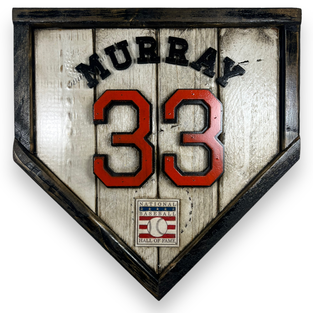 Eddie Murray Hall of Fame Vintage Distressed Wood 11 Inch Mini Legacy Home Plate