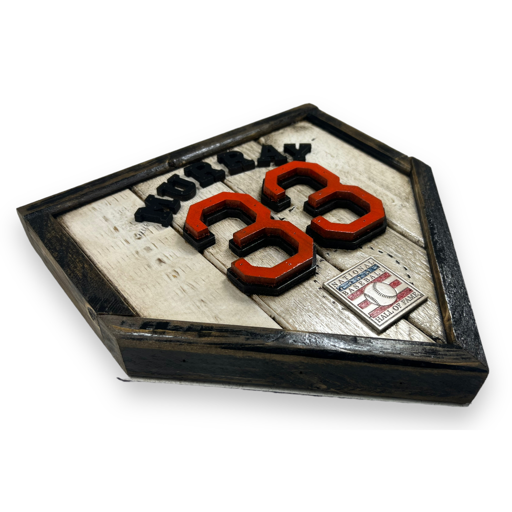 Eddie Murray Hall of Fame Vintage Distressed Wood 11 Inch Mini Legacy Home Plate