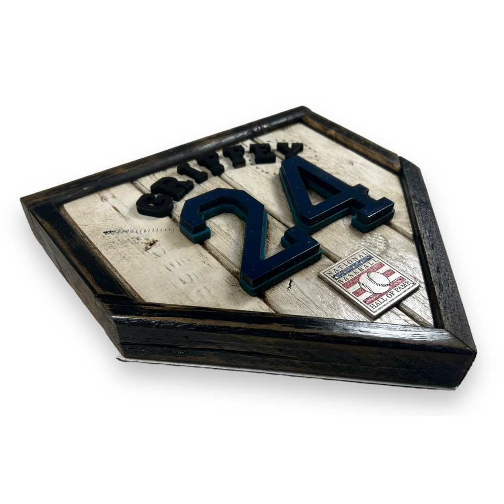 Ken Griffey Jr. Hall of Fame Vintage Distressed Wood 11 Inch Mini Legacy Home Plate