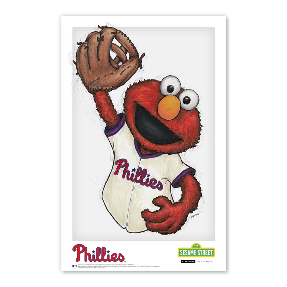 Philadelphia Phillies Elmo Minimalist Sesame Street Collection 11 x 17 Fine Art Print by artist S. Preston