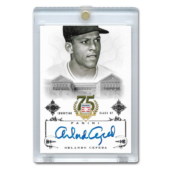 Orlando Cepeda Autographed Card 2014 Panini Cooperstown HOF 75th Anniversary # 45