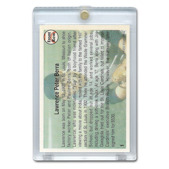 Yogi Berra Autographed Card 1992 Front Row The All-Time Great Series