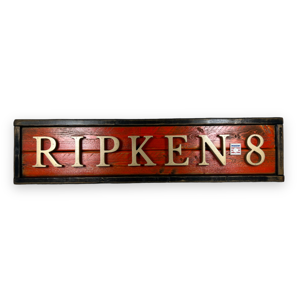 Cal Ripken Jr. Hall of Fame Distressed Wood 25 Inch Classic Name & Number Framed Sign