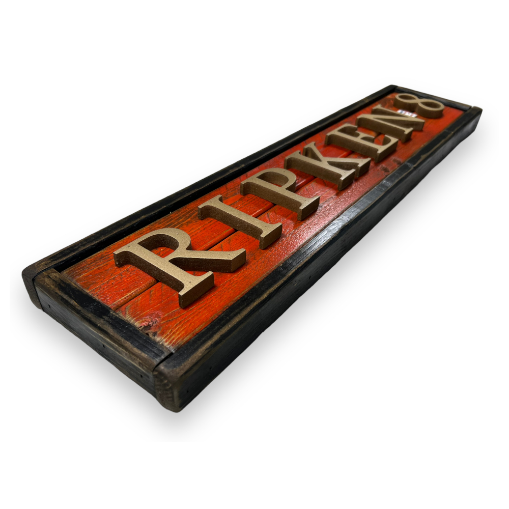 Cal Ripken Jr. Hall of Fame Distressed Wood 25 Inch Classic Name & Number Framed Sign