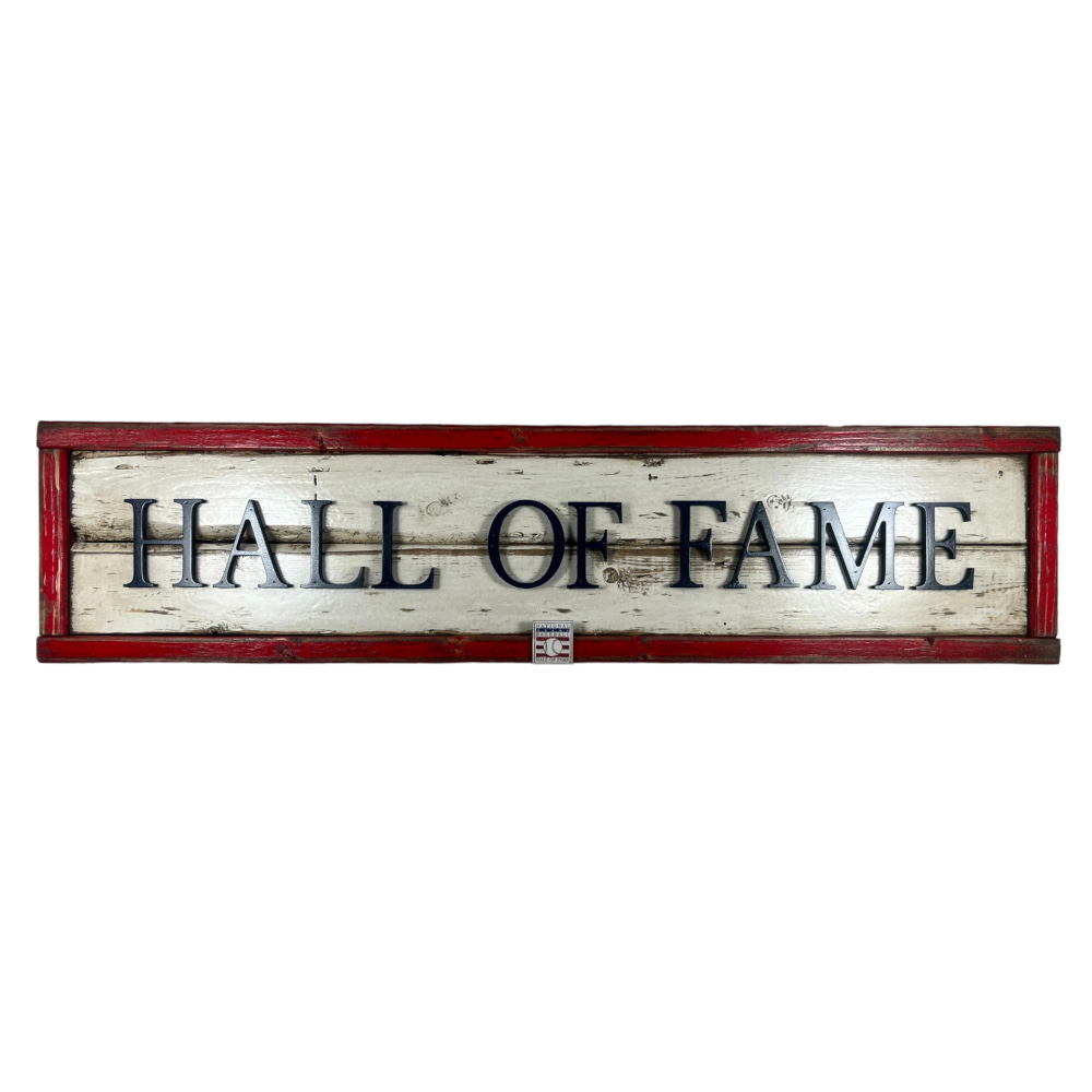 Hall of Fame Distressed Wood White 25 Inch Classic Name Framed Sign