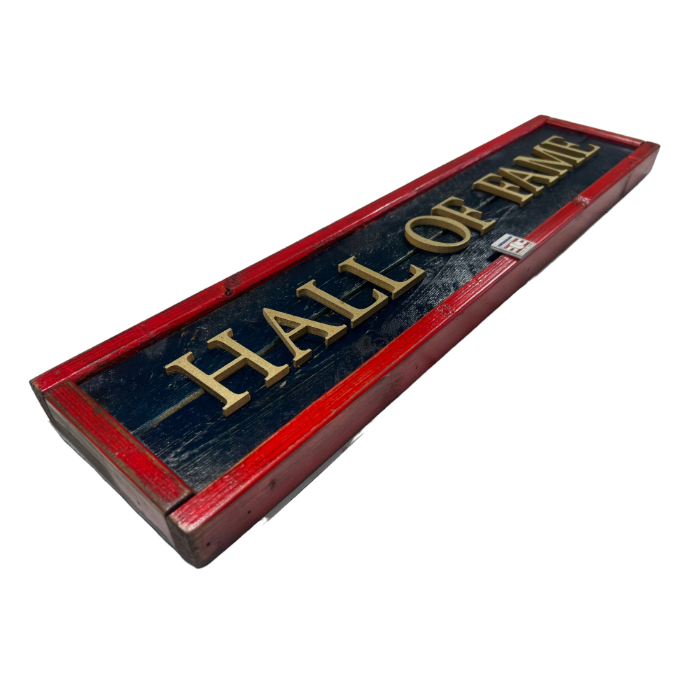 Hall of Fame Distressed Wood Navy 25 Inch Classic Name Framed Sign Hall of Fame Distressed Wood Navy 25 Inch Classic Name Framed Sign