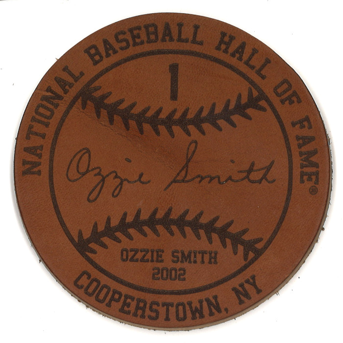Ozzie Smith Baseball Hall of Fame 2003 Inductee Leather Engraved Coaster Ozzie Smith Baseball Hall of Fame 2003 Inductee Leather Engraved Coaster