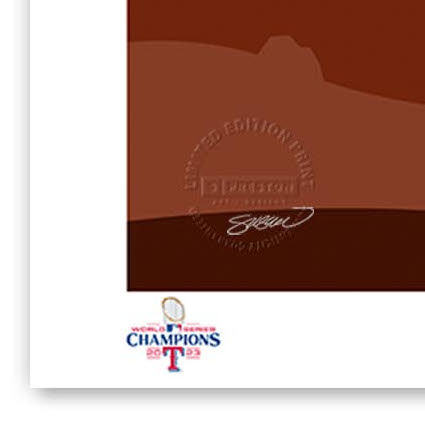 Texas Rangers 2023 Minimalist World Series Collection 14 x 20 Fine Art Print by artist S. Preston