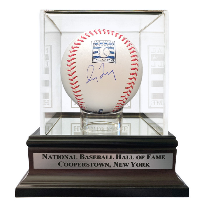 Greg Maddux Autographed Hall of Fame Logo Baseball with HOF Case (Beckett)