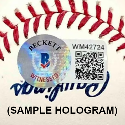 Greg Maddux Autographed Hall of Fame Logo Baseball with HOF Case (Beckett)