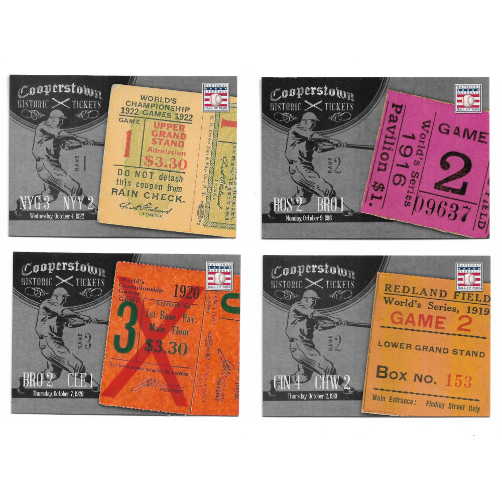 2013 Panini Cooperstown 25 Card Historic Tickets Insert Set