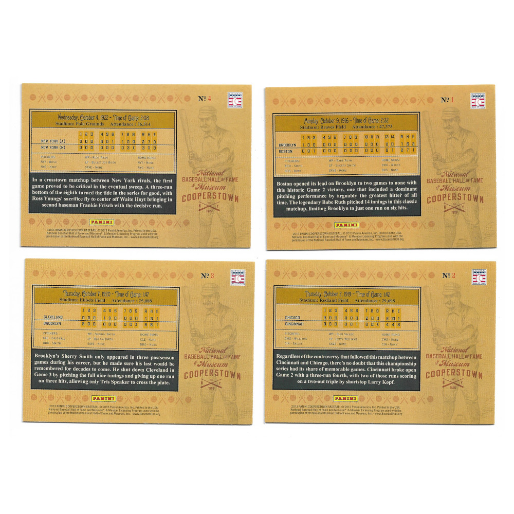 2013 Panini Cooperstown 25 Card Historic Tickets Insert Set