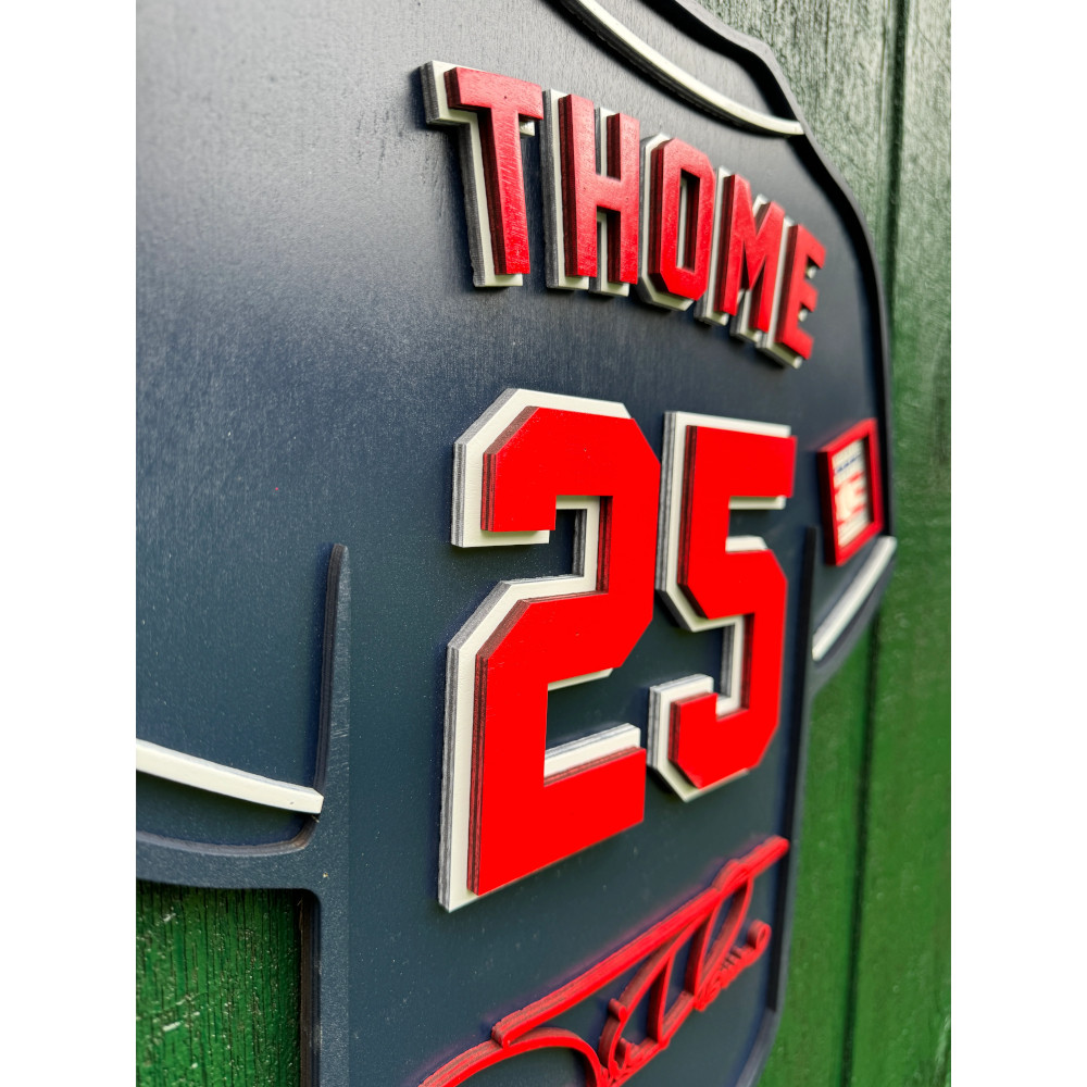Jim Thome 3D Signature Wood Jersey 19 x 18 Wall Sign (blue)