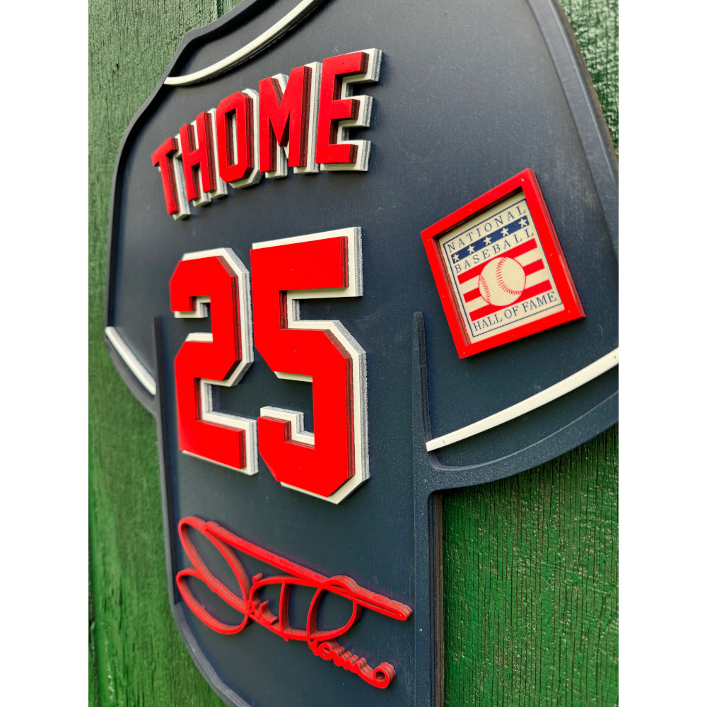Jim Thome 3D Signature Wood Jersey 19 x 18 Wall Sign (blue)