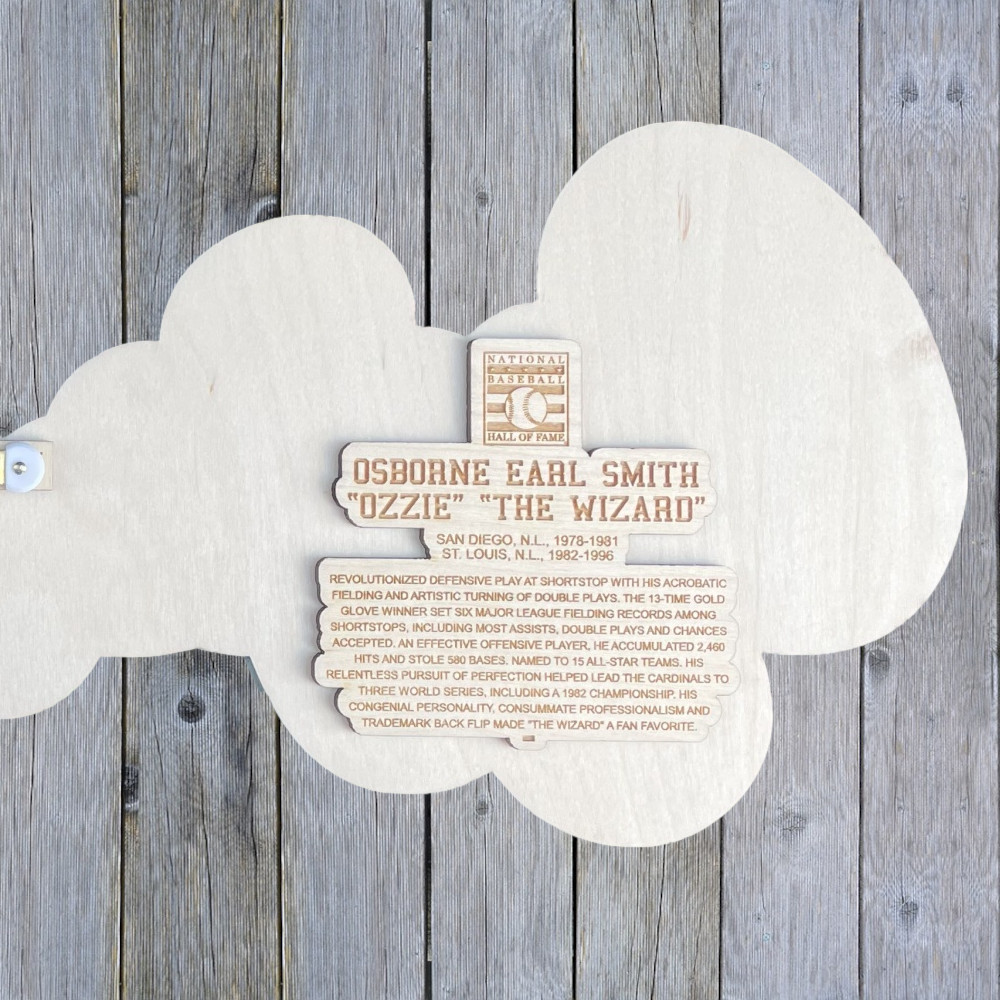 Ozzie Smith 3D Signature White 20 x 8 Wood Wall Sign with  Number Ozzie Smith 3D Signature White 20 x 8 Wood Wall Sign with  Number