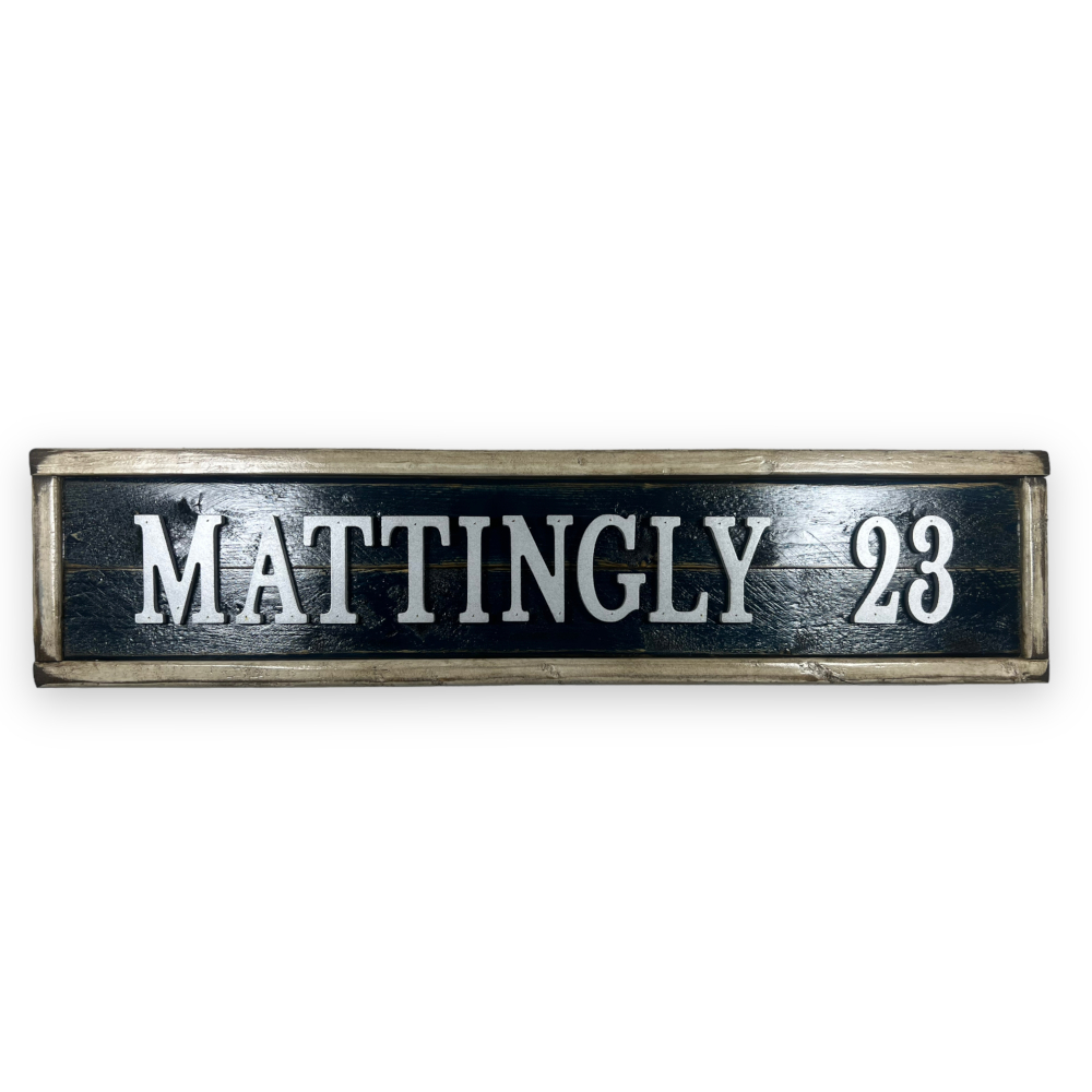 Don Mattingly Distressed Wood 25 Inch Classic Name & Number Framed Sign Don Mattingly Distressed Wood 25 Inch Classic Name & Number Framed Sign