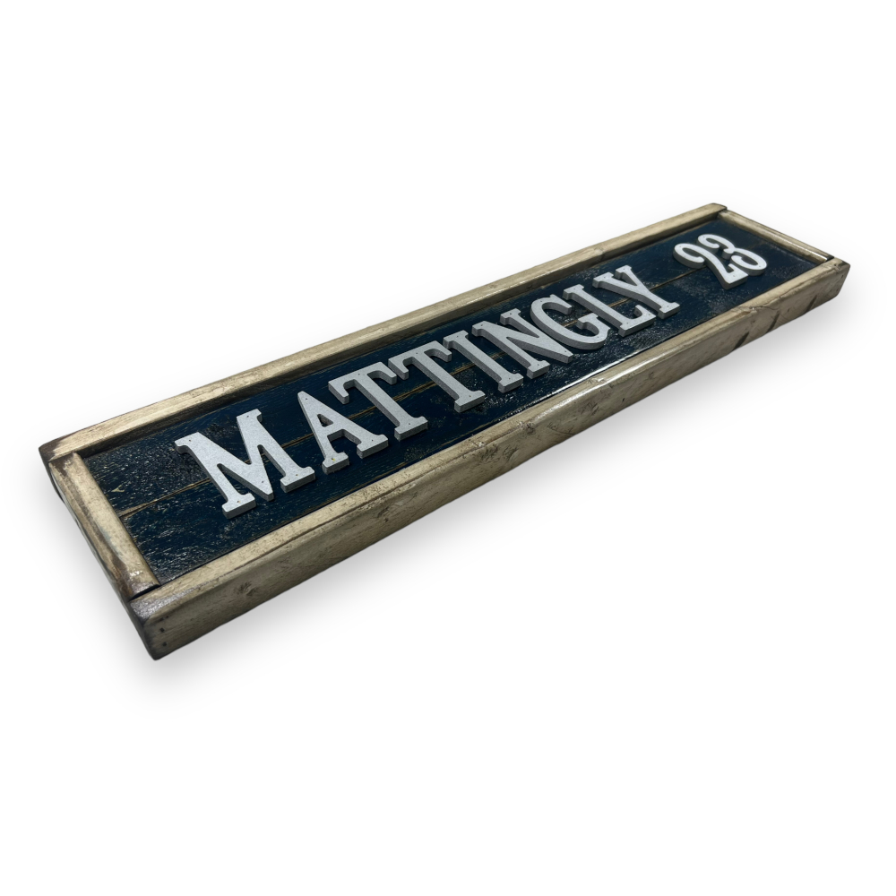 Don Mattingly Distressed Wood 25 Inch Classic Name & Number Framed Sign Don Mattingly Distressed Wood 25 Inch Classic Name & Number Framed Sign