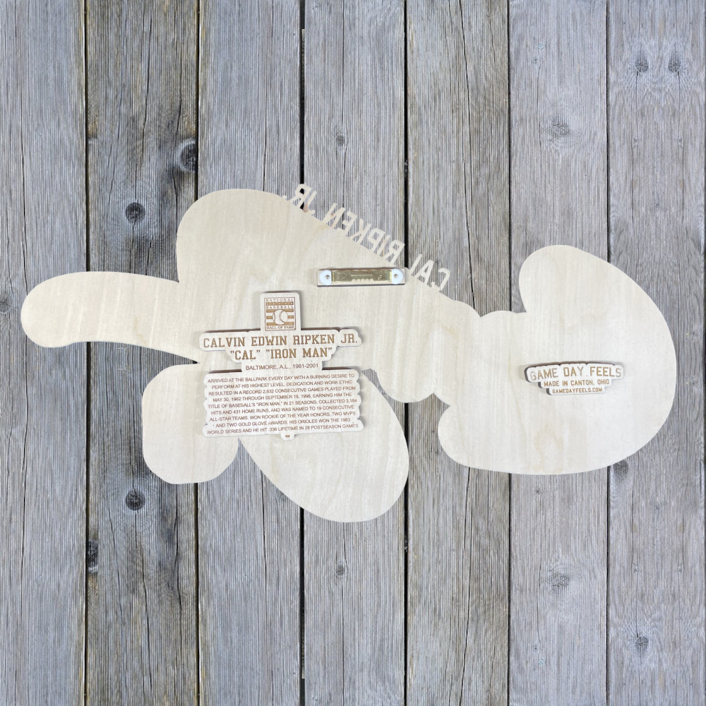 Cal Ripken Jr. 3D Signature Black 20 x 11 Wood Wall Sign with Number