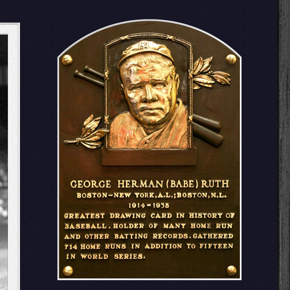 Highland Mint Babe Ruth Hall of Fame Plaque Bronze Coin 13 x 16 Photo Mint