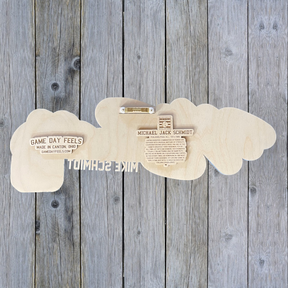 Mike Schmidt 3D Signature Powder Blue 20 x 8 Wood Wall Sign with Number Mike Schmidt 3D Signature Powder Blue 20 x 8 Wood Wall Sign with Number