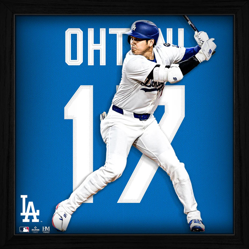 Highland Mint Shohei Ohtani Los Angeles Dodgers 13 x 13 Impact Jersey Framed Print