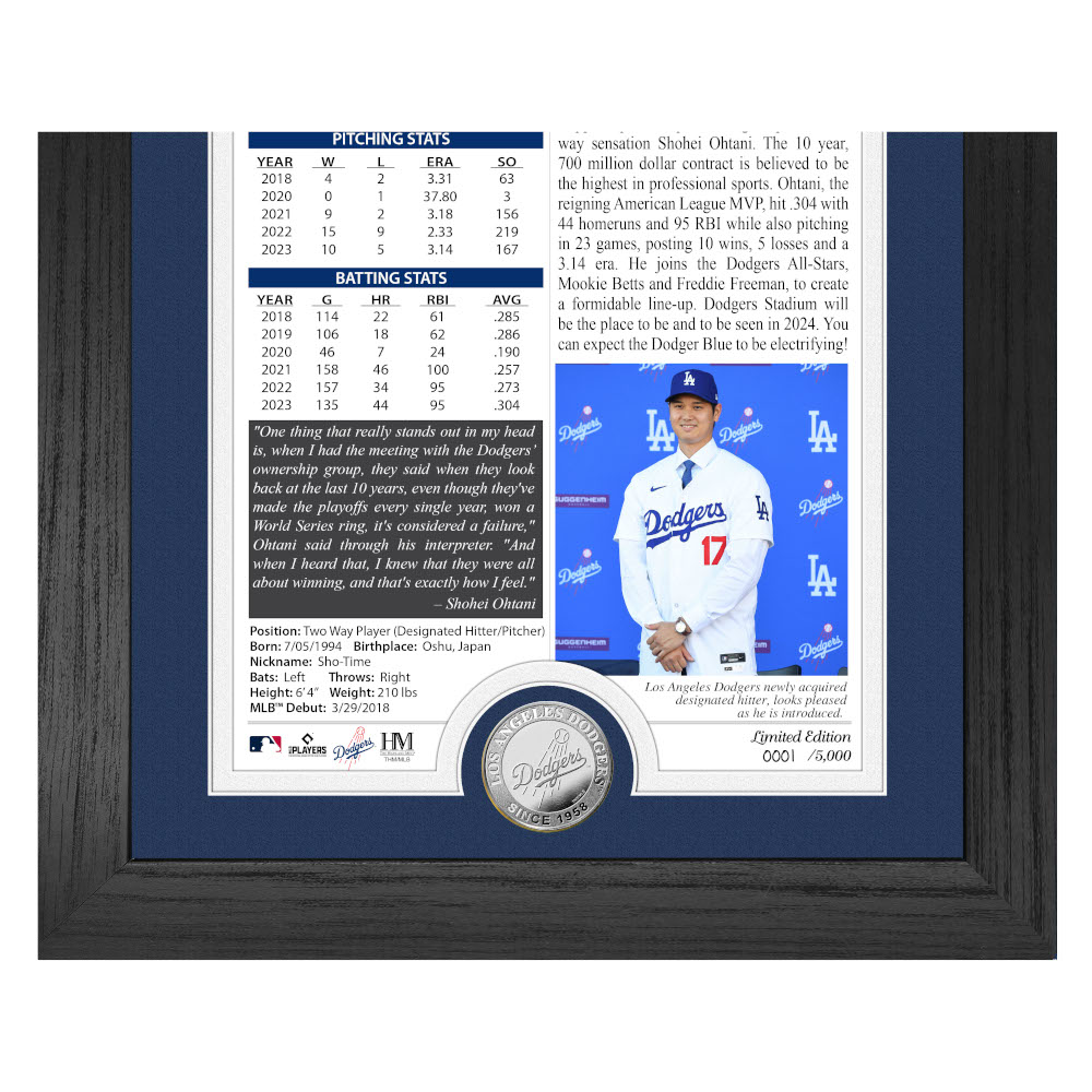 Highland Mint Shohei Ohtani Front Page News Commemorative 12 x 20 Bronze Coin Photo Mint