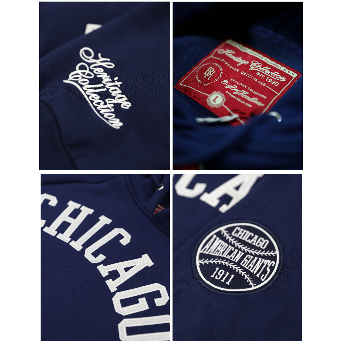 Men's Chicago American Giants Negro League Heritage Navy Hooded Sweatshirt
