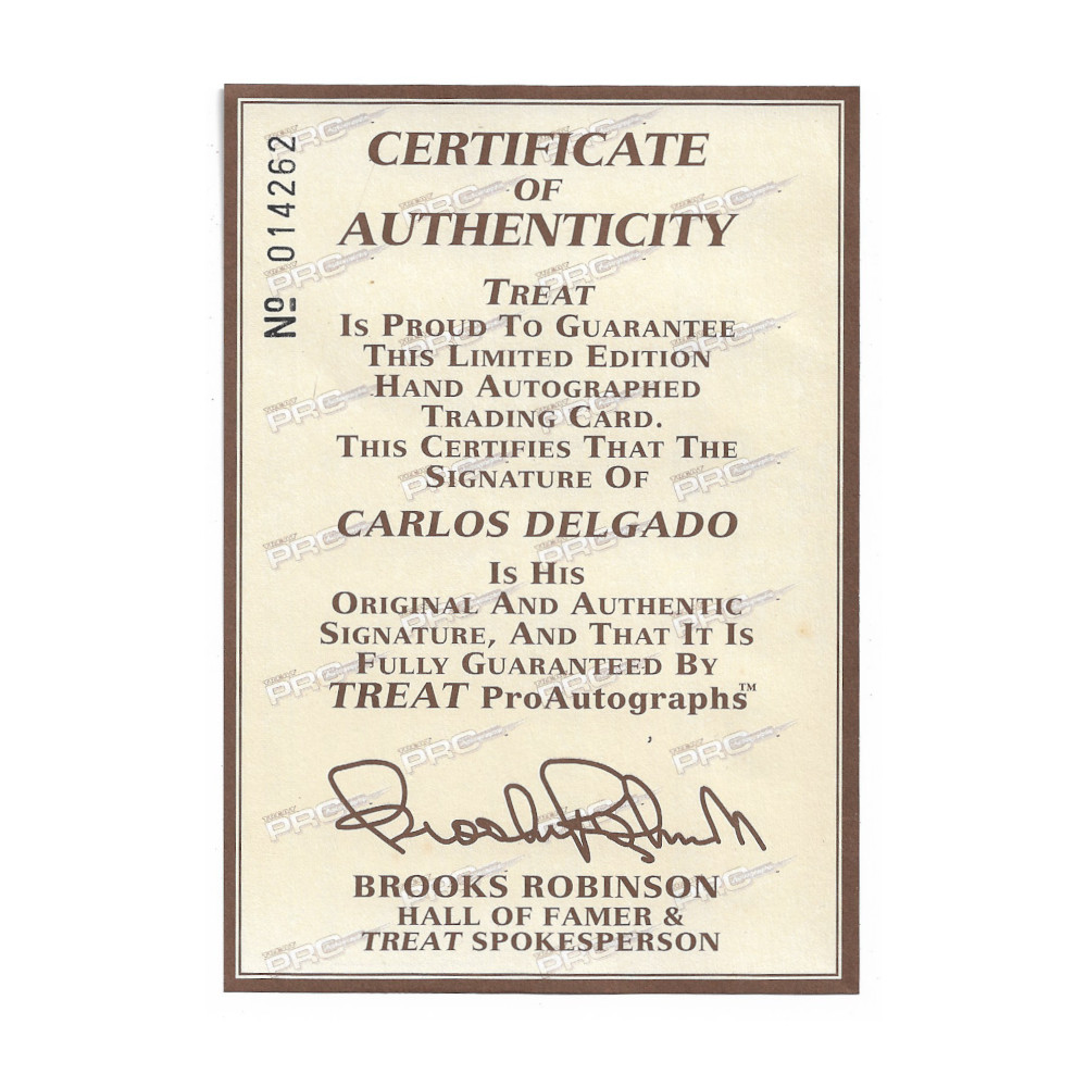Carlos Delgado Autographed Card 1992 Classic Best # BC6