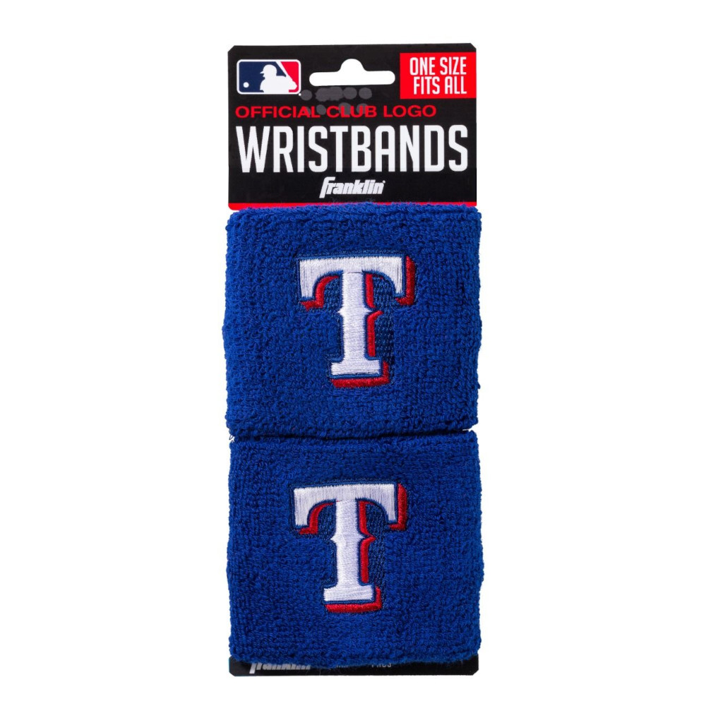 Franklin Sports Texas Rangers Pair of 2.5" Wristbands