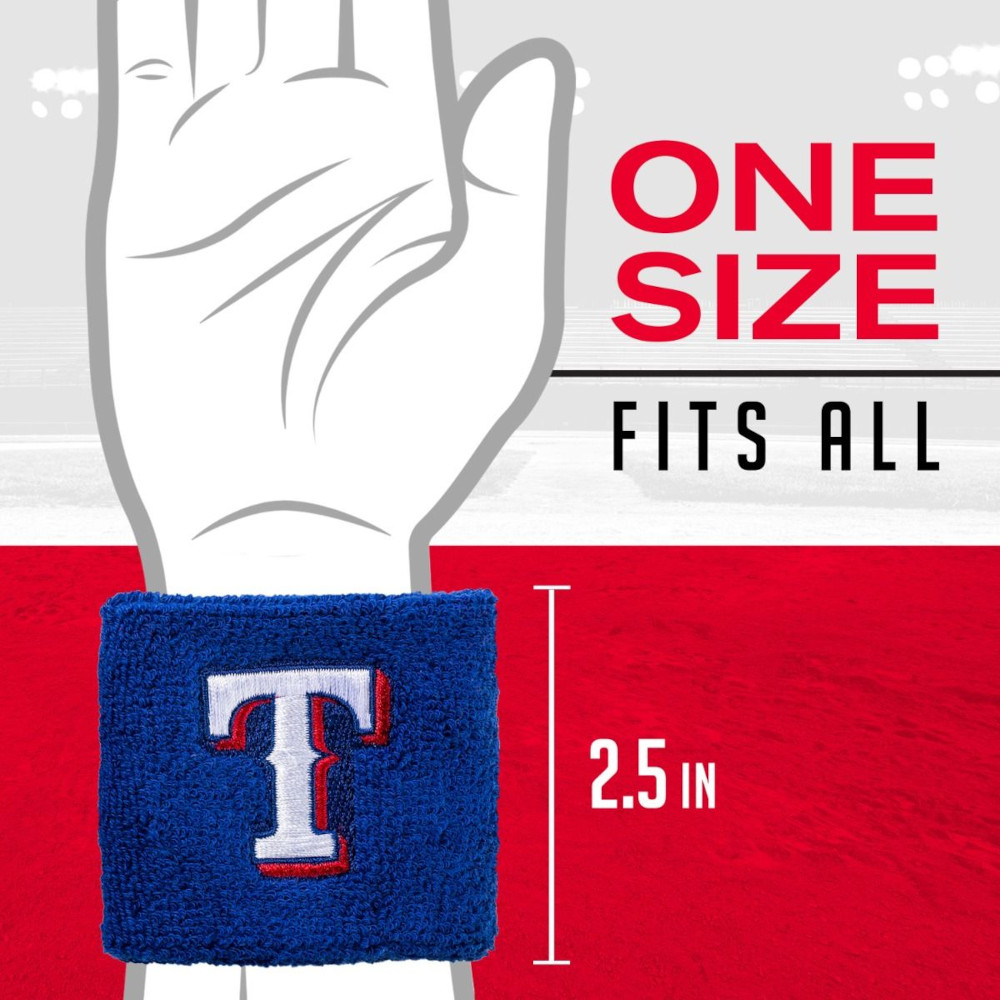 Franklin Sports Texas Rangers Pair of 2.5" Wristbands
