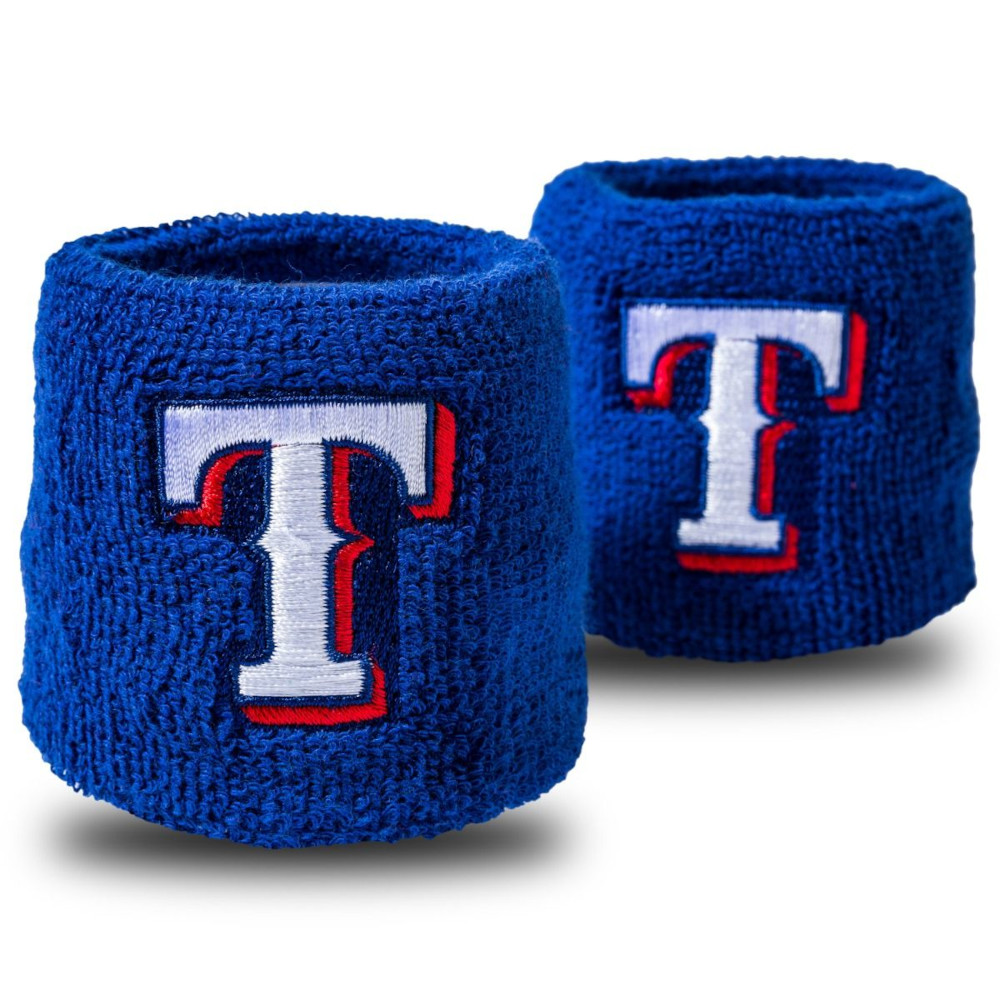 Franklin Sports Texas Rangers Pair of 2.5" Wristbands