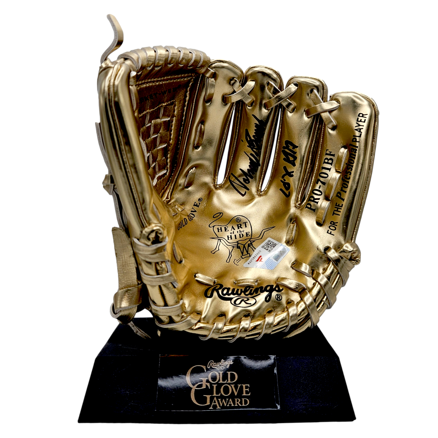 Johnny Bench Autographed Rawlings Mini Gold Glove Award With 10x GG Inscription (Fanatics)