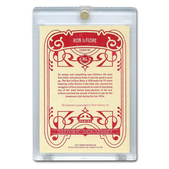 Ron Leflore Autographed Card 2013 Panini Golden Age Historic Signatures # RL