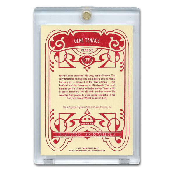 Gene Tenace Autographed Card 2013 Panini Golden Age Historic Signatures # GT