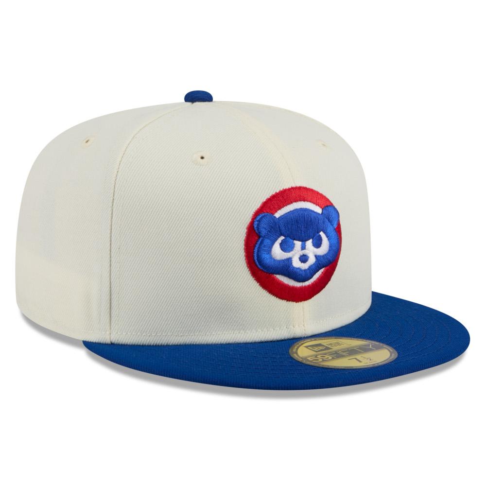 Men’s New Era Chicago Cubs Cooperstown Collection Chrome White and Royal 59FIFTY Fitted Cap