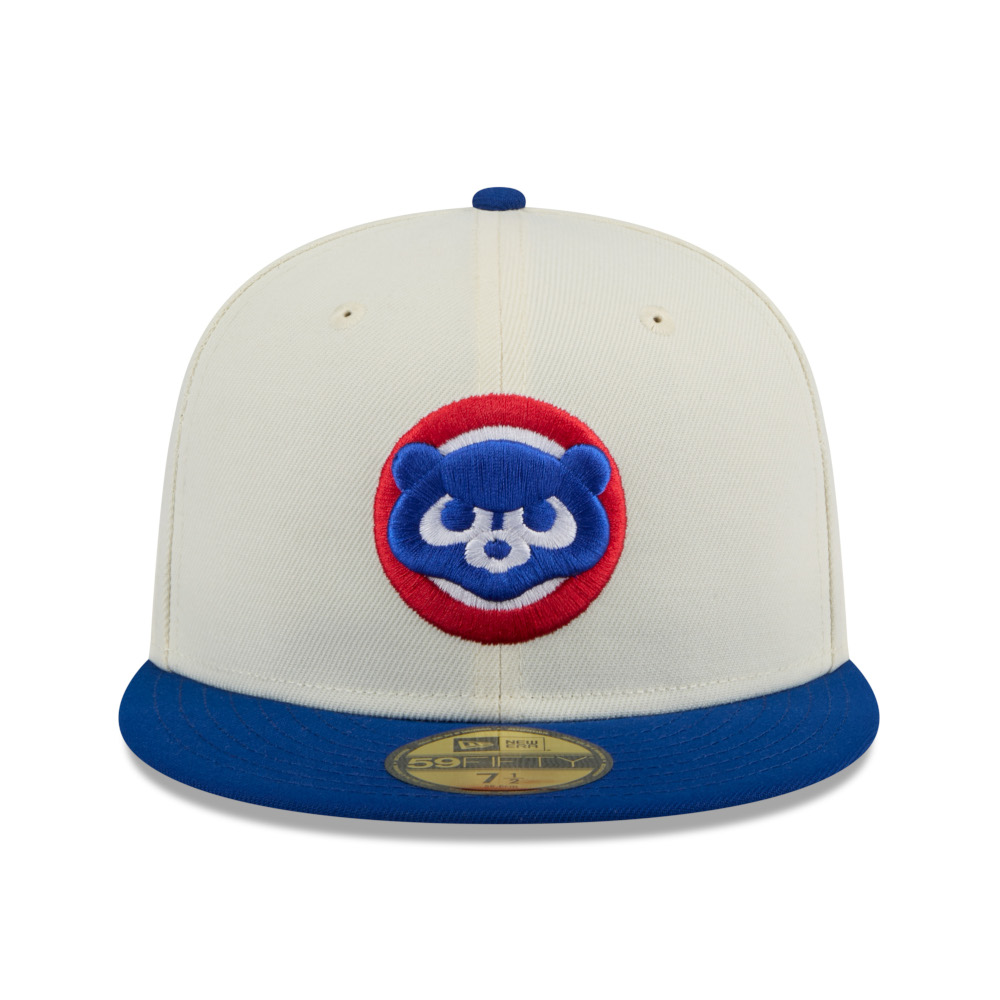 Men’s New Era Chicago Cubs Cooperstown Collection Chrome White and Royal 59FIFTY Fitted Cap